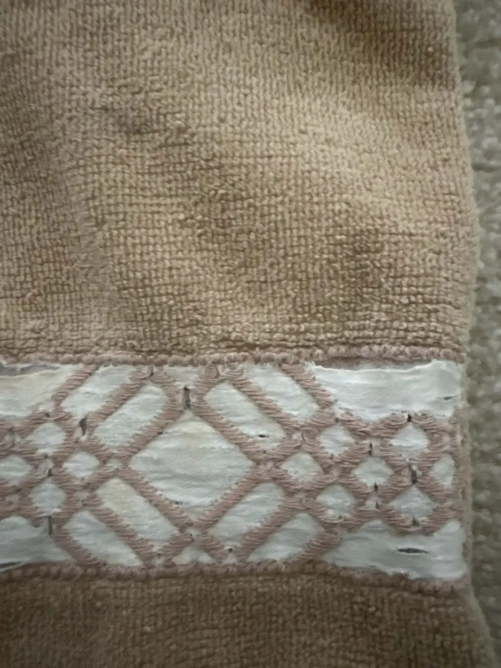 Sherry Kline Merrill Beige Embellished Decorative Hand Towel